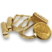 Gold fittings from belts