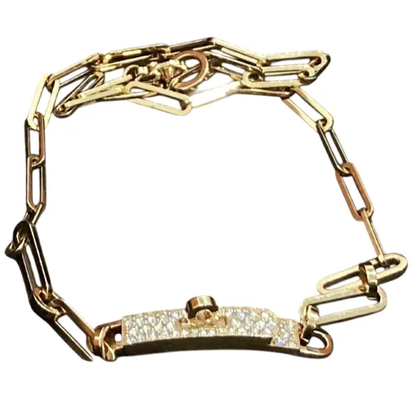 Hermès Kelly Chain Bracelet with Diamonds, Double Choker