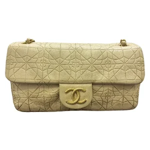 CHANEL Moscou Moujik Sand Beige Flap Bag Cow Leather