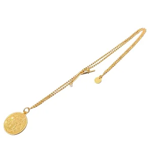 HERMES GOLD coin Necklace 
