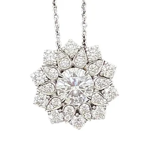 Harry Winston Lotus Cluster Diamond Pendant