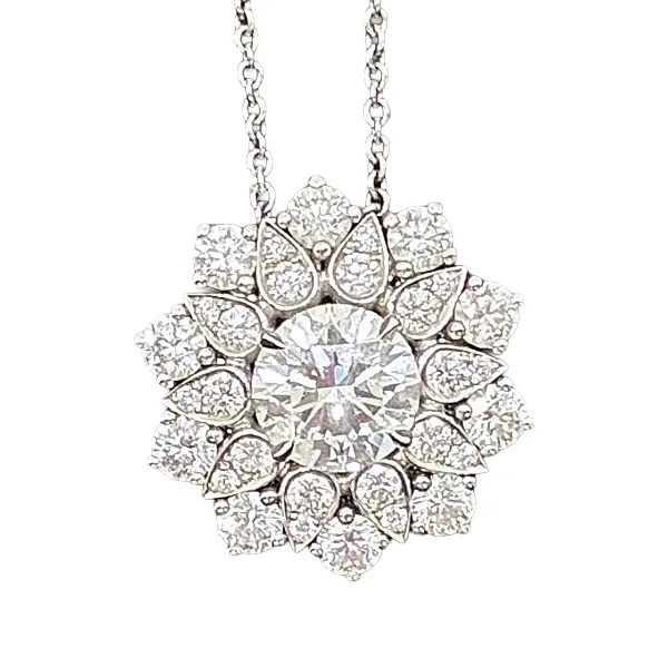 Harry Winston Lotus Cluster Diamond Pendant
